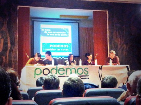 De izqda a derecha: Miguel urbán, Diego Pacheco, Julia Velázquez, Isabel Serra y Germán Cano. Foto: Beni Díaz