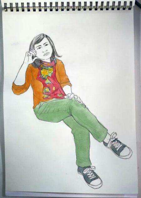 Retrato de Nerea por Iván Solves, ilustrador